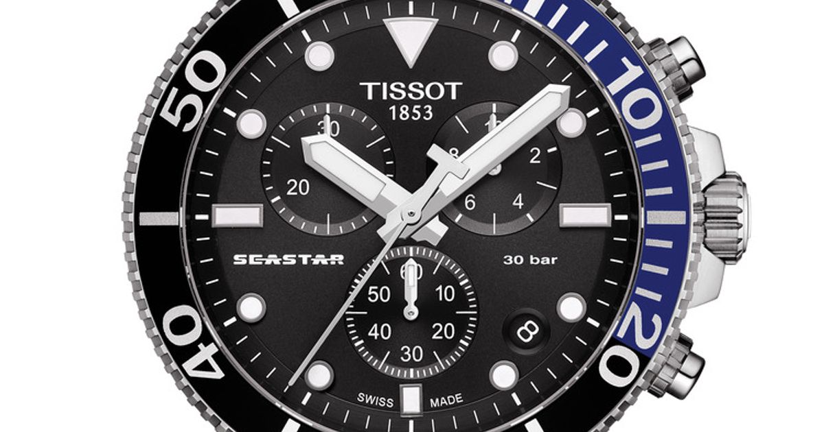 Tissot Seastar 1000 Quartz Chronograph Black Dial Rubber Strap Watch For Men - T120.417.17.051.02 Watches Tissot   