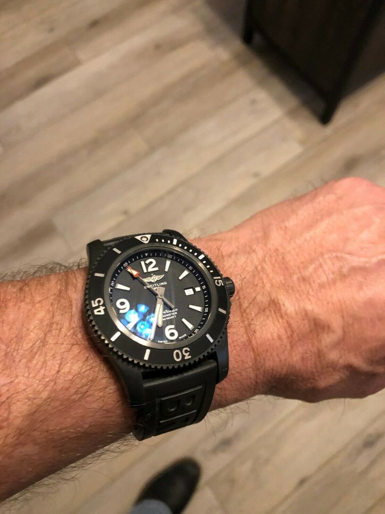 Breitling Superocean Automatic 46mm Black Dial Black Rubber Strap Watch for Men - M17368B71B1S1 Watches Breitling   