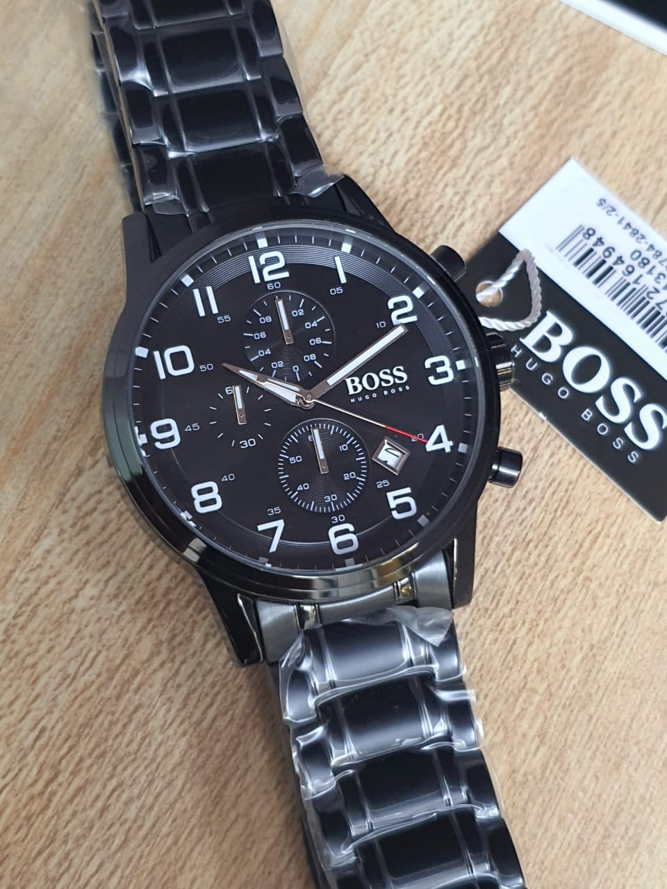 Hugo Boss Chronograph Black Dial Black Steel Strap Watch for Men - 1513180 Watches Hugo Boss   