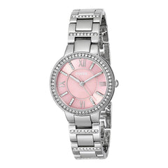 Fossil Virginia Pink Dial Silver Steel Strap Watch for Women - ES3504 Watches Fossil   