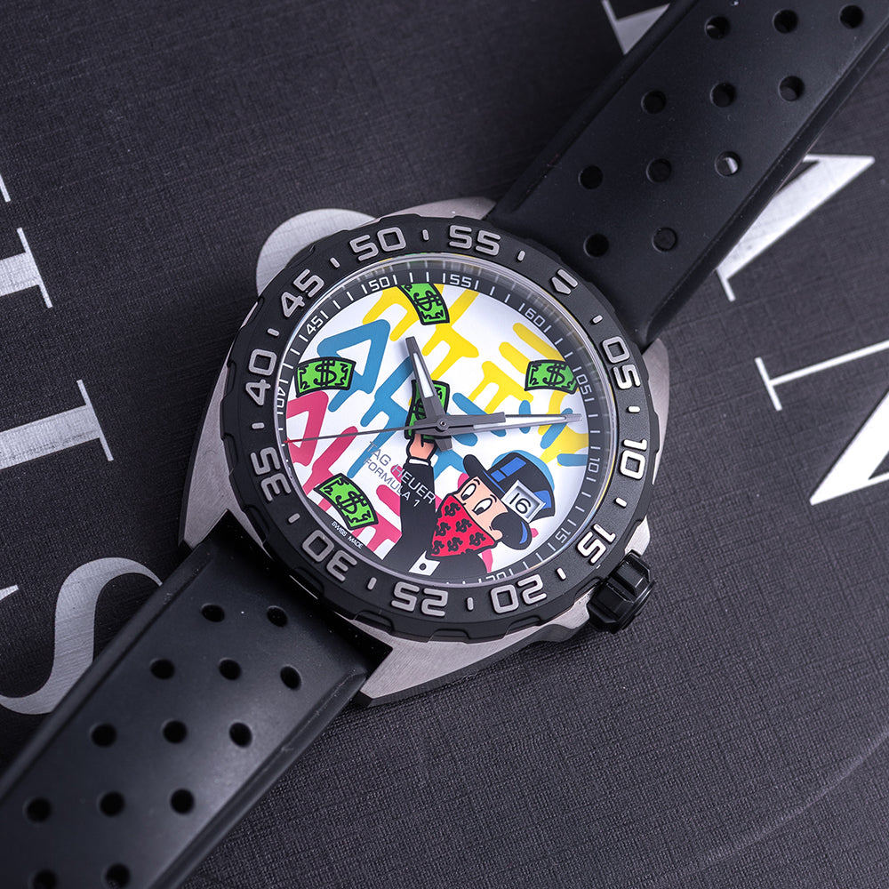 Tag Heuer Formula 1 Alec Monopoly Special Edition Black Rubber Strap Watch for Men - WAZ1119.FT8023 Watches Tag Heuer   