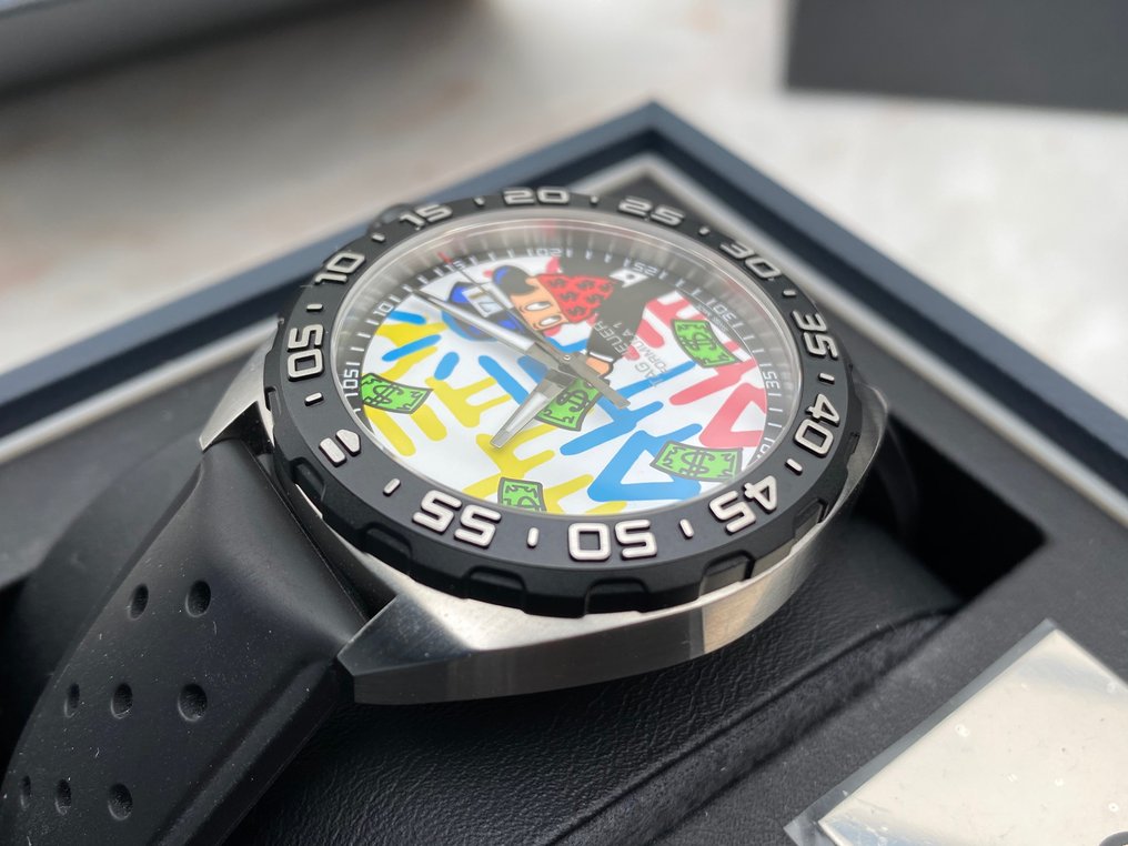 Tag Heuer Formula 1 Alec Monopoly Special Edition Black Rubber Strap Watch for Men - WAZ1119.FT8023 Watches Tag Heuer   