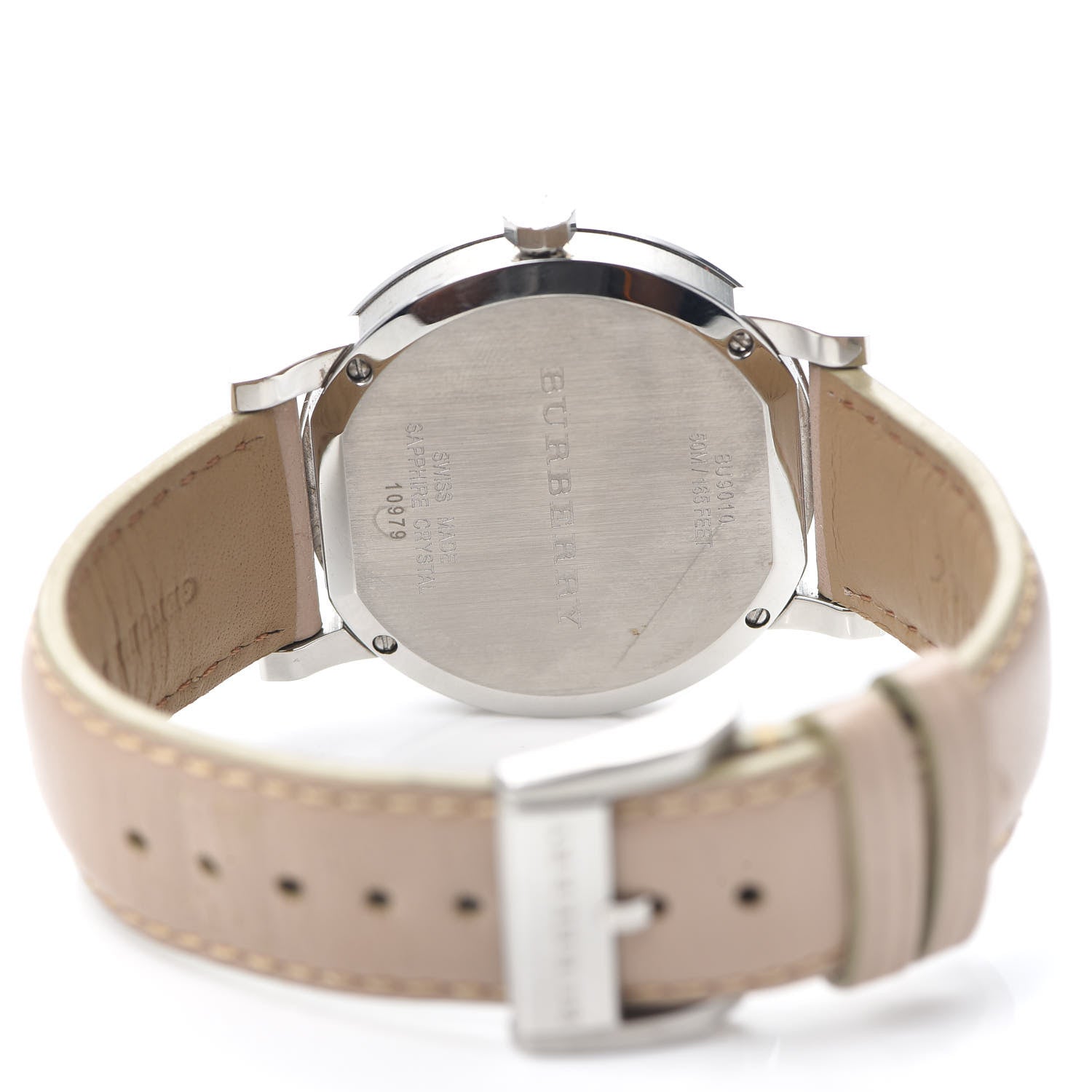 Burberry The City Silver Dial Beige Leather Strap Unisex Watch - BU9010 Watches Burberry   