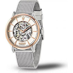 Maserati Epoca Automatic White Dial Silver Mesh Bracelet Watch For Men - R8823118001 Watches Maserati   