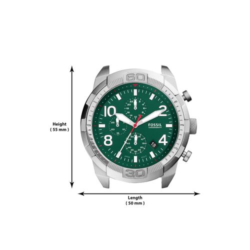 Fossil Bronson Chronograph Green Dial Brown Leather Strap Watch for Men - FS5738 Watches Fossil   