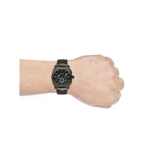 Fossil Machine Chronograph Black Dial Black Steel Strap Watch for Men - FS4662 Watches Fossil   