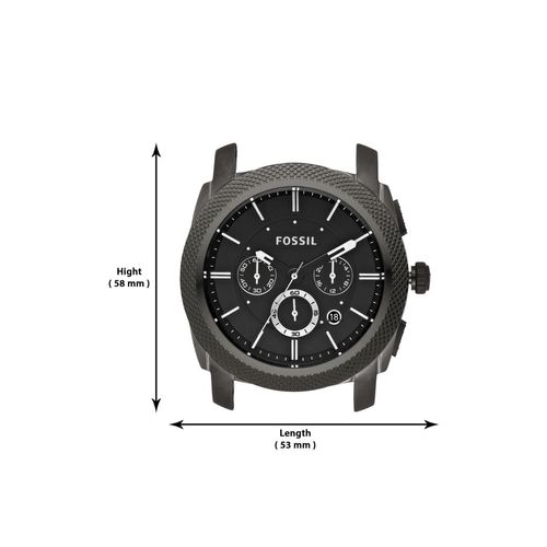 Fossil Machine Chronograph Black Dial Black Steel Strap Watch for Men - FS4662 Watches Fossil   