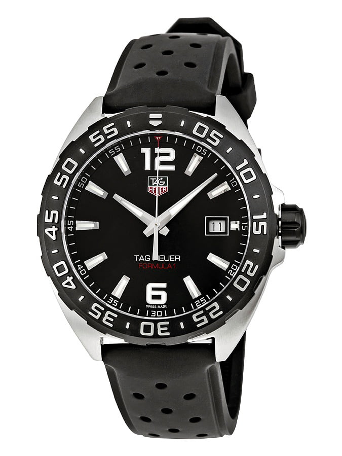 Tag Heuer Formula 1 Quartz 41mm Black Dial Black Rubber Strap Watch for Men - WAZ1110.FT8023 Watches Tag Heuer   