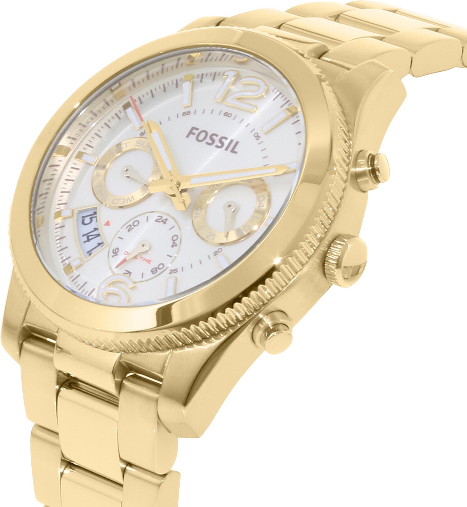 Fossil Boyfriend Gold Dial Gold Steel Strap Watch for Women - ES3884 Watches Fossil   