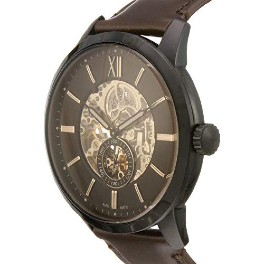 Fossil Townsman Automatic Black Dial Brown Leather Strap Watch for Men - ME3155 Watches Fossil   