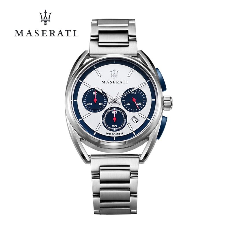 Maserati Trimarano Chronograph Silver Dial Silver Stainless Steel Strap Watch For Men - R8873632001 Watches Maserati   