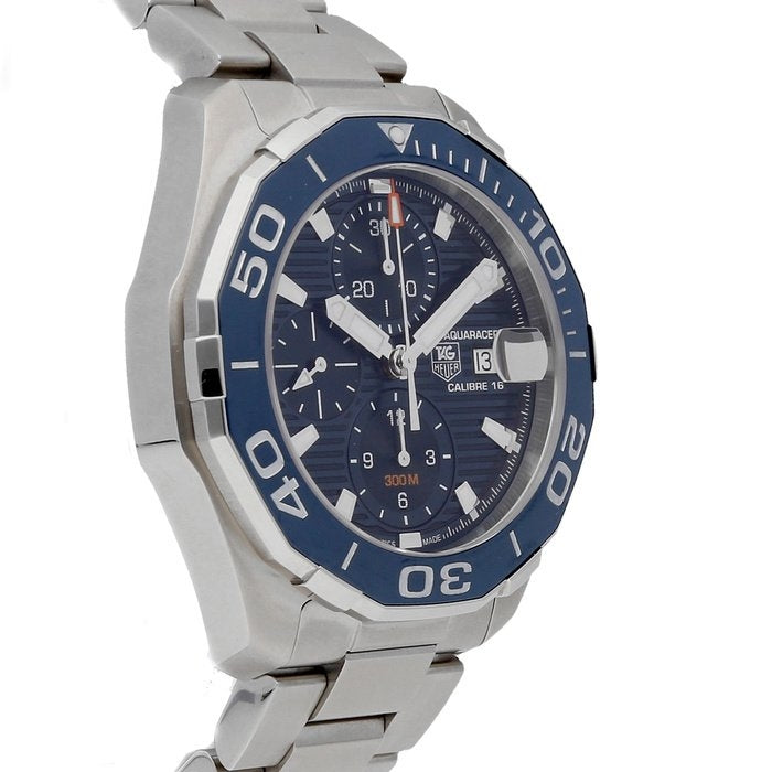 Tag Heuer Aquaracer Calibre 16 43mm Blue Dial Silver Steel Strap Watch for Men - CAY211B.BA0927 Watches Tag Heuer   