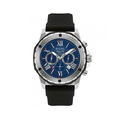 Bulova Marine Star Blue Dial Black Silicone Strap Watch for Men - 98B258 Watches Bulova   