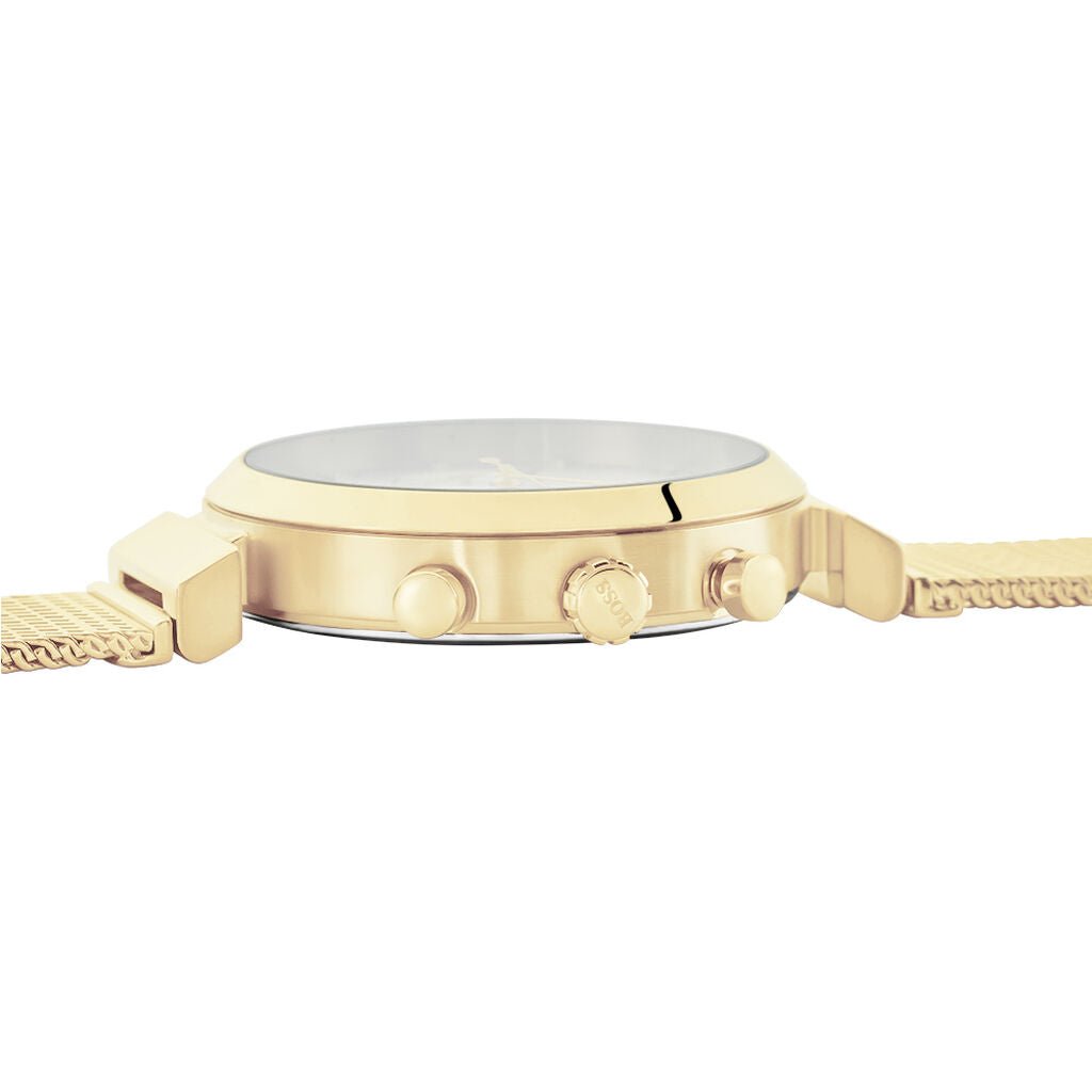 Hugo Boss Flawless White Dial Gold Mesh Bracelet Watch for Women - 1502552 Watches Hugo Boss   