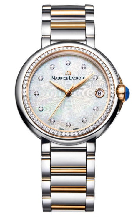 Maurice Lacroix Fiaba Date Diamonds White Mother of Pearl Dial Two Tone Steel Strap Watch for Women - FA1007-PVP23-170-1 Watches Maurice Lacroix   