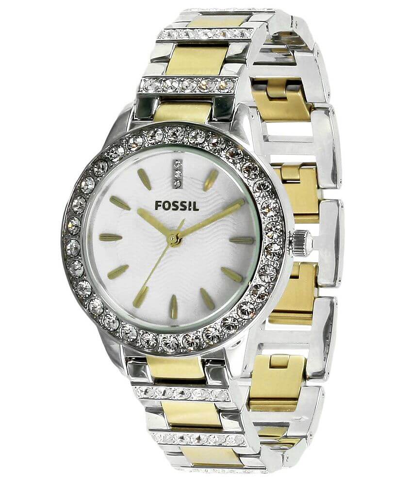 Fossil Jesse White Dial Two Tone Steel Strap Watch for Women - ES2409 Watches Fossil   