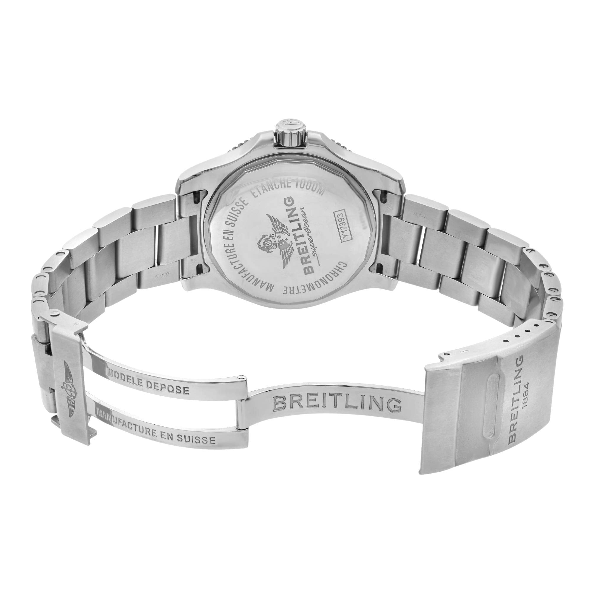 Breitling Superocean II Special 44mm Black Dial Silver Steel Strap Watch for Men - Y1739310/BF45/162A Watches Breitling   