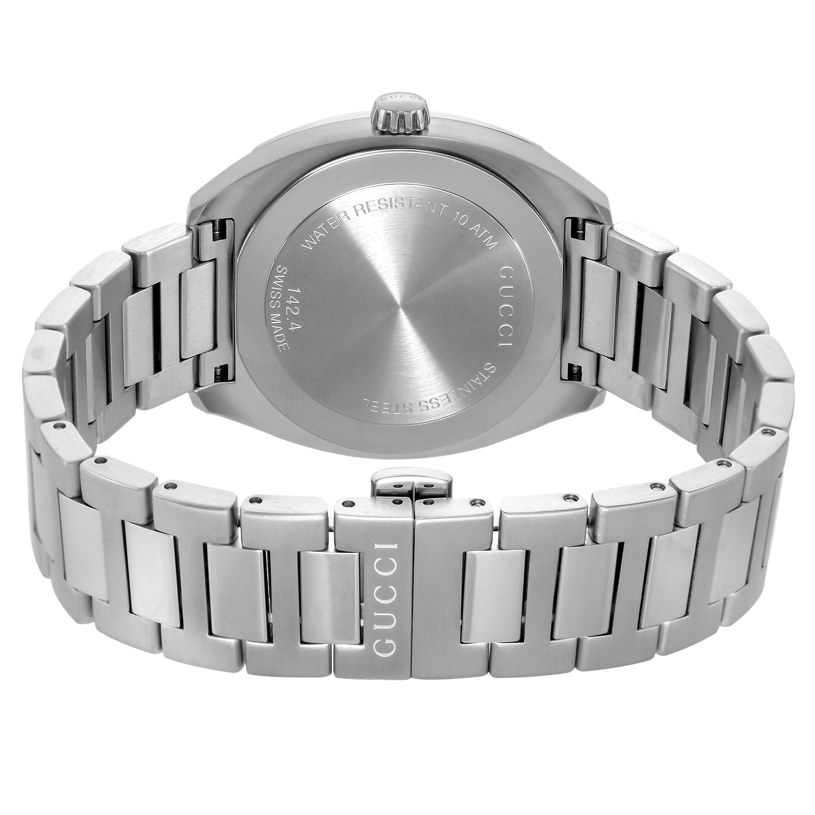 Gucci G Timeless GG2570 Silver Dial Silver Steel Strap Watch For Men - YA142402 Watches Gucci   