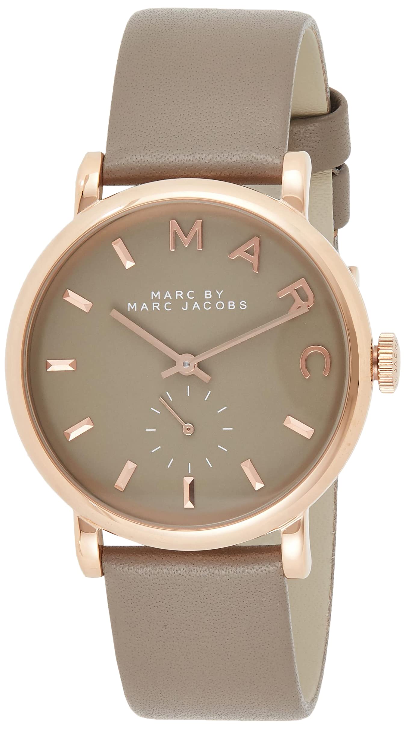 Marc Jacobs Baker Grey Dial Grey Leather Strap Watch for Women - MBM1266 Watches Marc Jacobs   