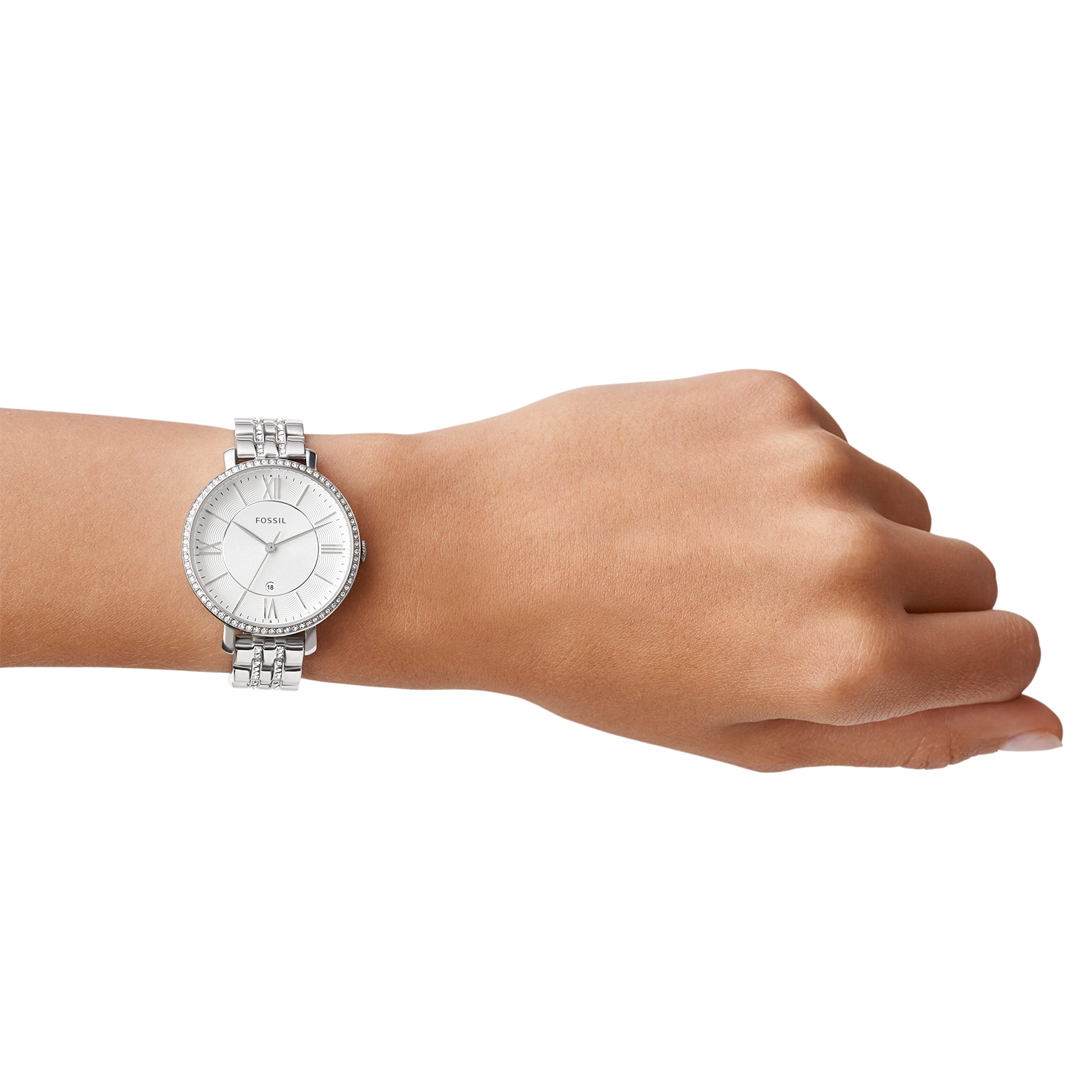 Fossil Jacqueline White Dial Silver Steel Strap Watch for Women - ES3545 Watches Fossil   