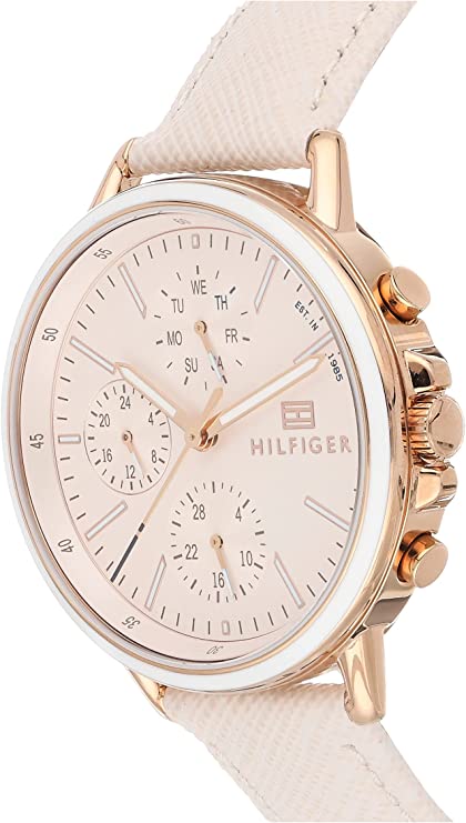 Tommy Hilfiger Carly Cream Dial Cream Leather Strap Watch for Women -1781789 Watches Tommy Hilfiger   