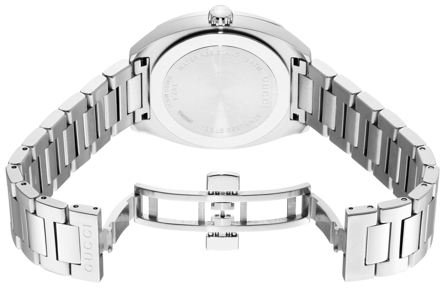 Gucci G Timeless GG2570 Silver Dial Silver Steel Strap Watch For Men - YA142402 Watches Gucci   