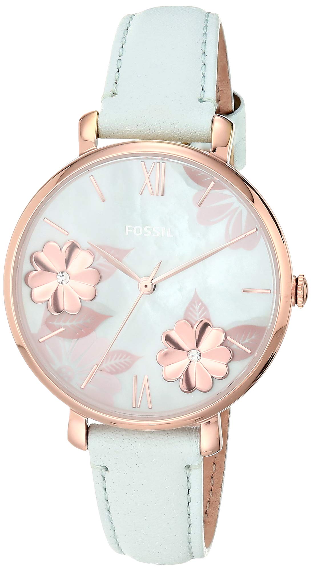 Fossil Jacqueline Multi Colored Dial Blue Leather Strap Watch for Women - ES4813 Watches Fossil   