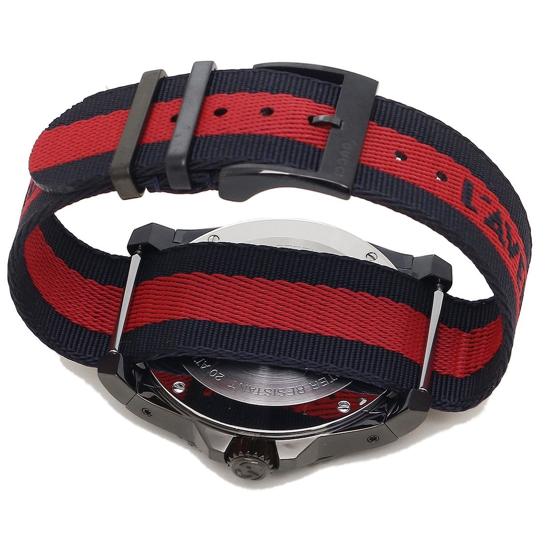 Gucci Dive Blue & Red Dial Blue & Red Nylon Strap Watch For Men - YA136214 Watches Gucci   