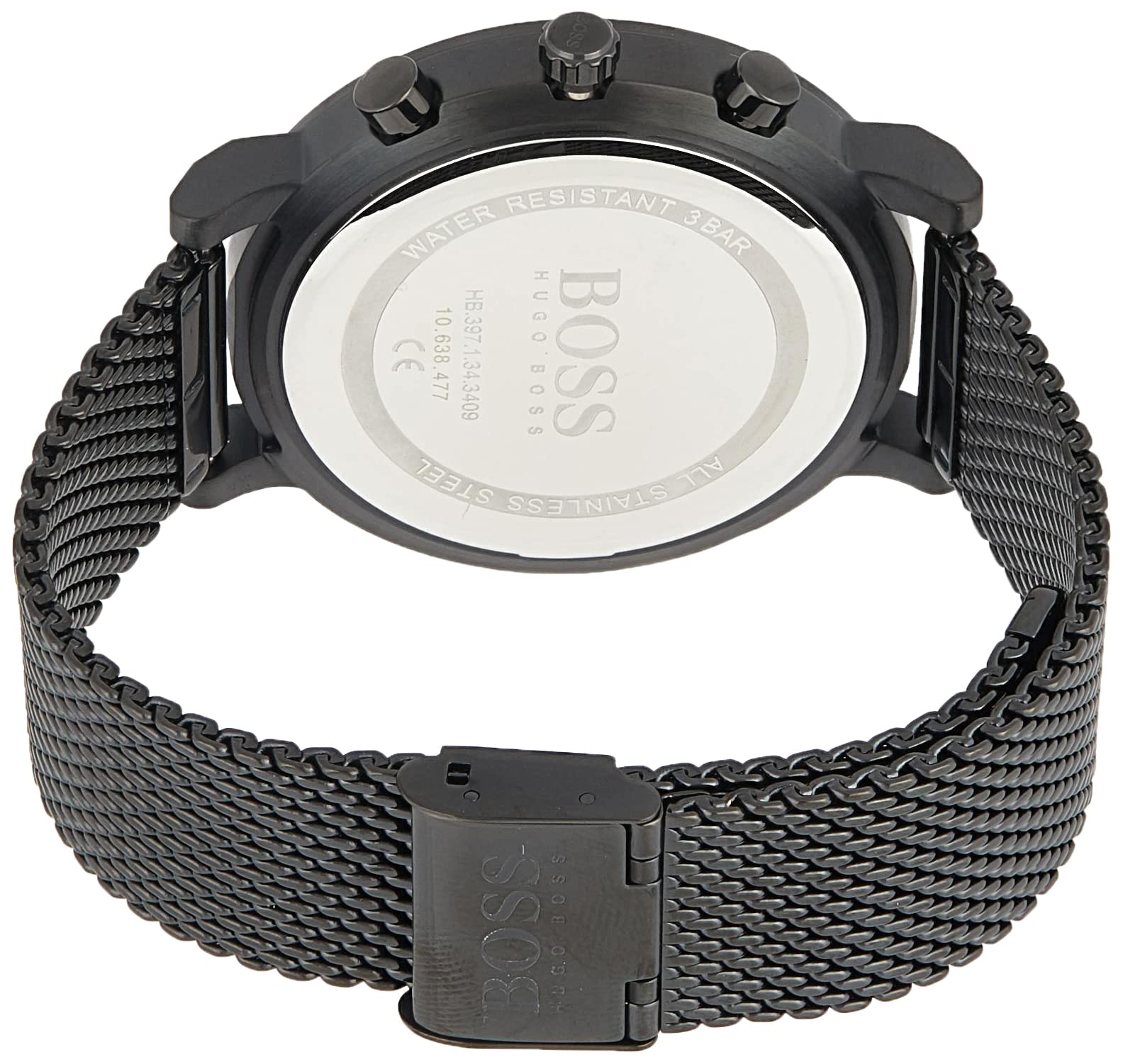 Hugo Boss Integrity Black Dial Black Mesh Bracelet Watch for Men - 1513813 Watches Hugo Boss   