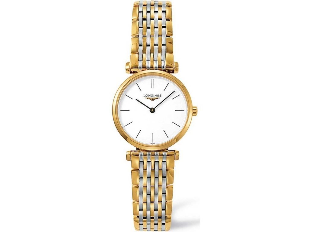 Longines La Grande Classique White Dial White Dial Two Tone Mesh Bracelet Watch for Women - L4.209.2.12.7 Watches Longines   