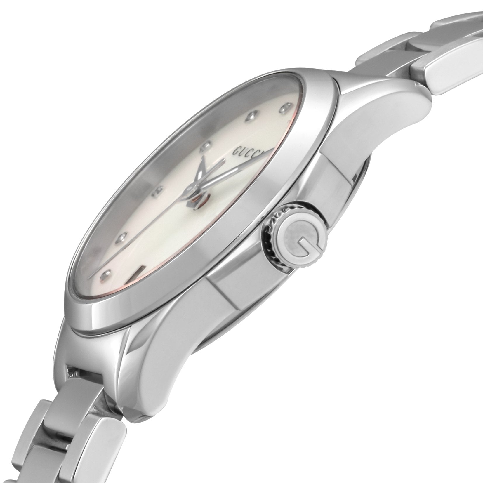 Gucci G Timeless Mother of Pearl Dial Silver Steel Strap Watch For Women - YA126542 Watches Gucci   