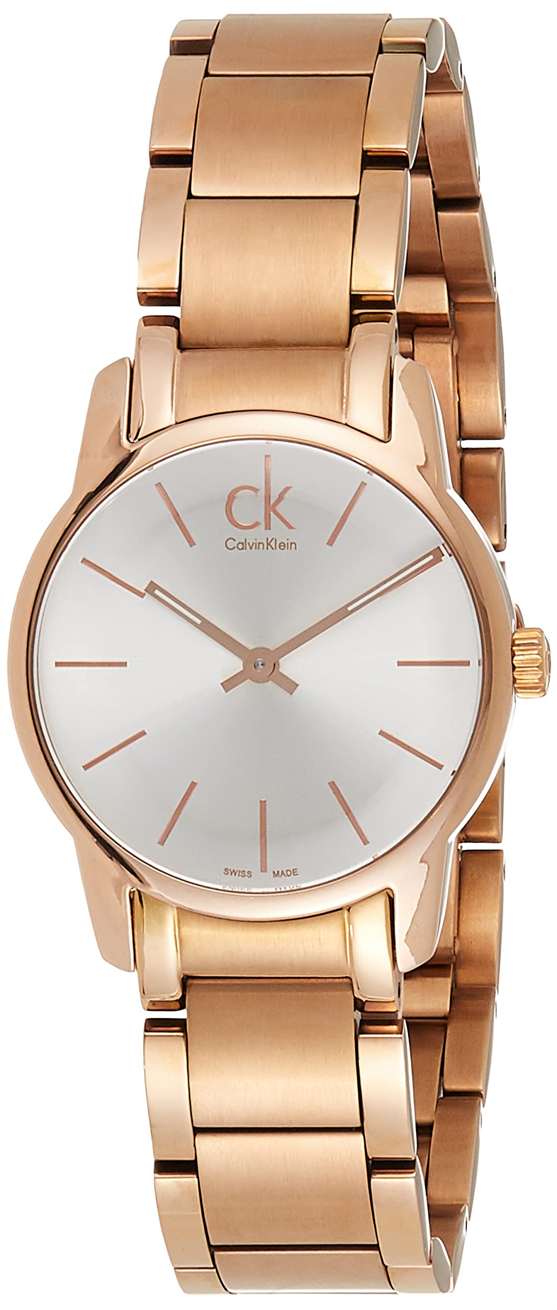 Calvin Klein City White Mother of Pearl Dial Rose Gold Steel Strap Watch for Women - K2G23646 Watches Calvin Klein   