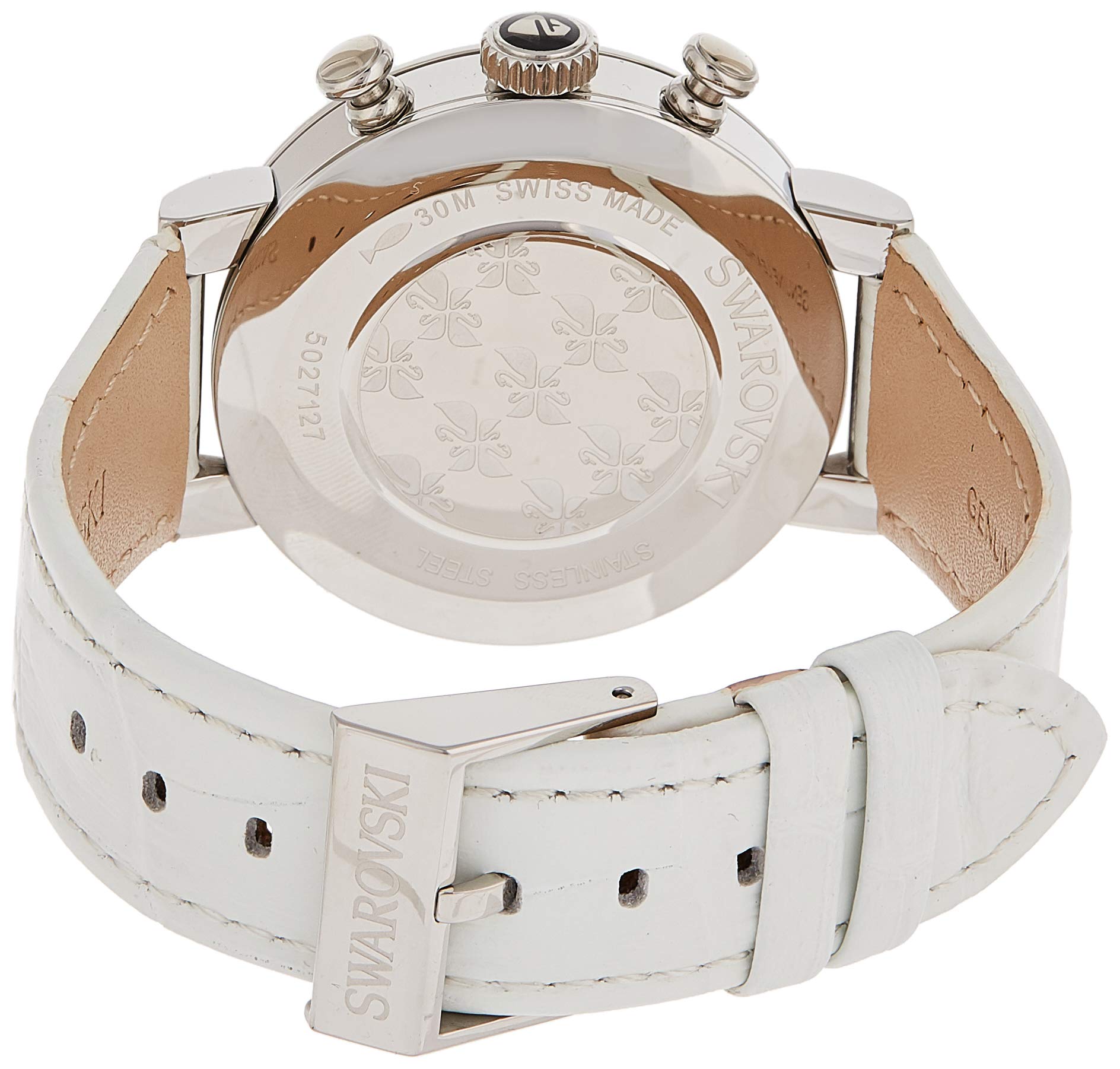 Swarovski Citra Sphere Chronograph White Dial White Leather Strap Watch for Women - 5027127 Watches Swarovski   