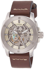 Fossil Modern Machine Automatic Skeleton White Dial Brown Leather Strap Watch for Women - ME3083 Watches Fossil   