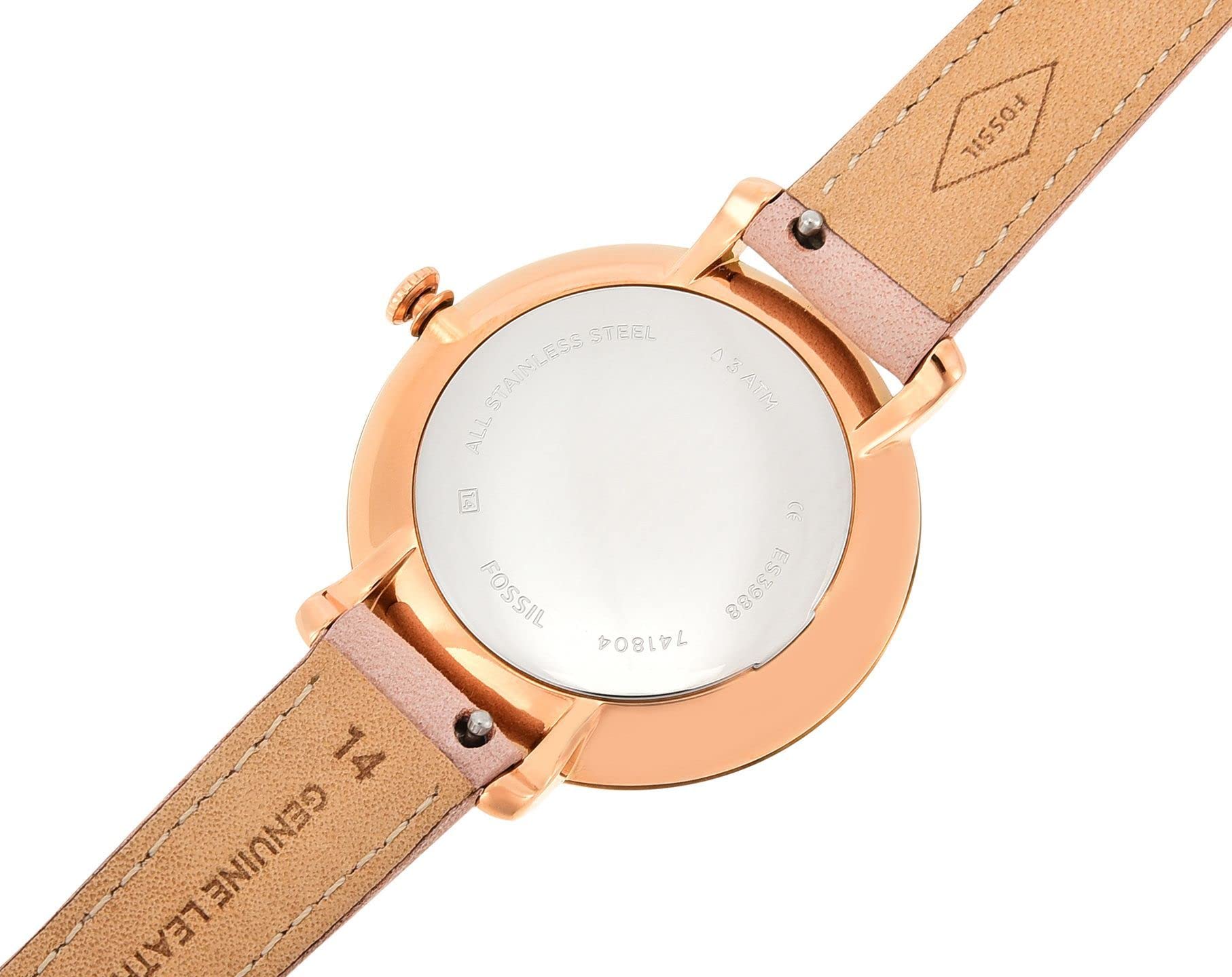 Fossil Jacqueline White Dial Pink Leather Strap Watch for Women - ES3988 Watches Fossil   