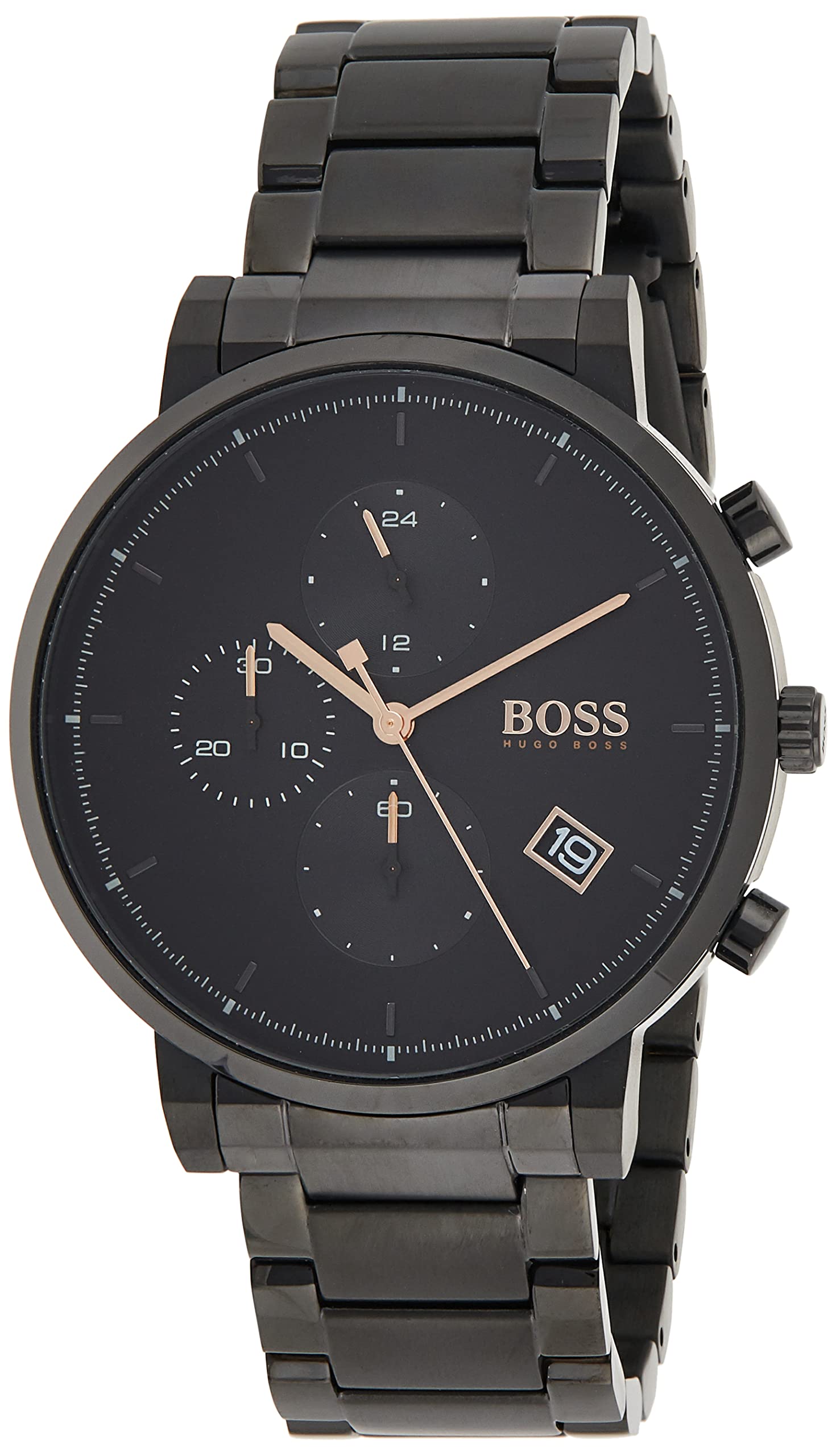 Hugo Boss Integrity Black Dial Black Steel Strap Watch for Men - 1513780 Watches Hugo Boss   