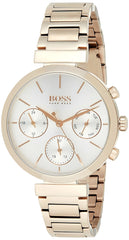 Hugo Boss Flawless Quartz White Dial Gold Steel Strap Watch for Women -1502531 Watches Hugo Boss   