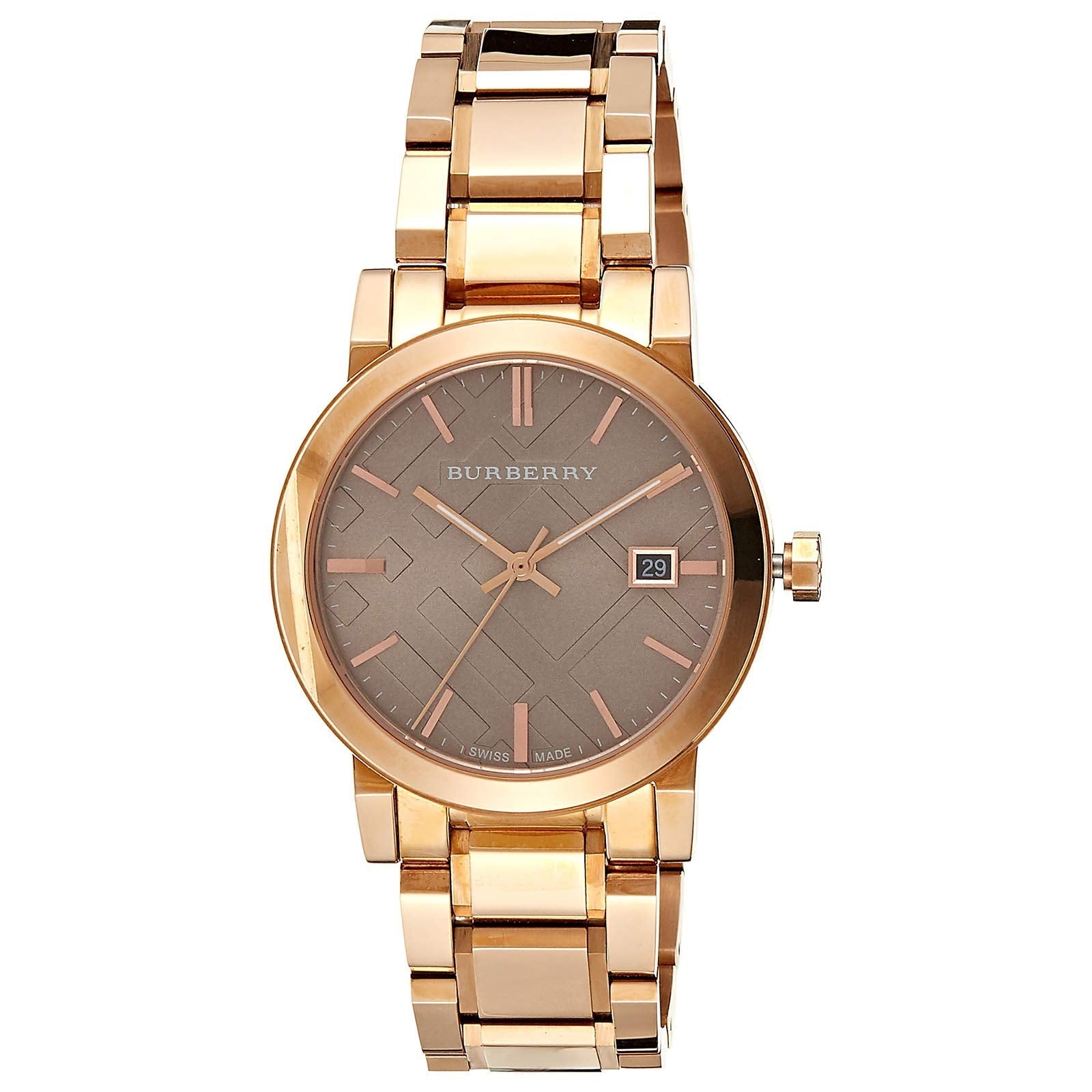 Burberry The City Light Brown Dial Rose Gold Stainless Steel Strap Watch for Women - BU9005 Watches Burberry   