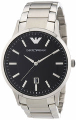 Emporio Armani Sportivo Black Dial Silver Stainless Steel Watch For Men - AR2457 Watches Emporio Armani   