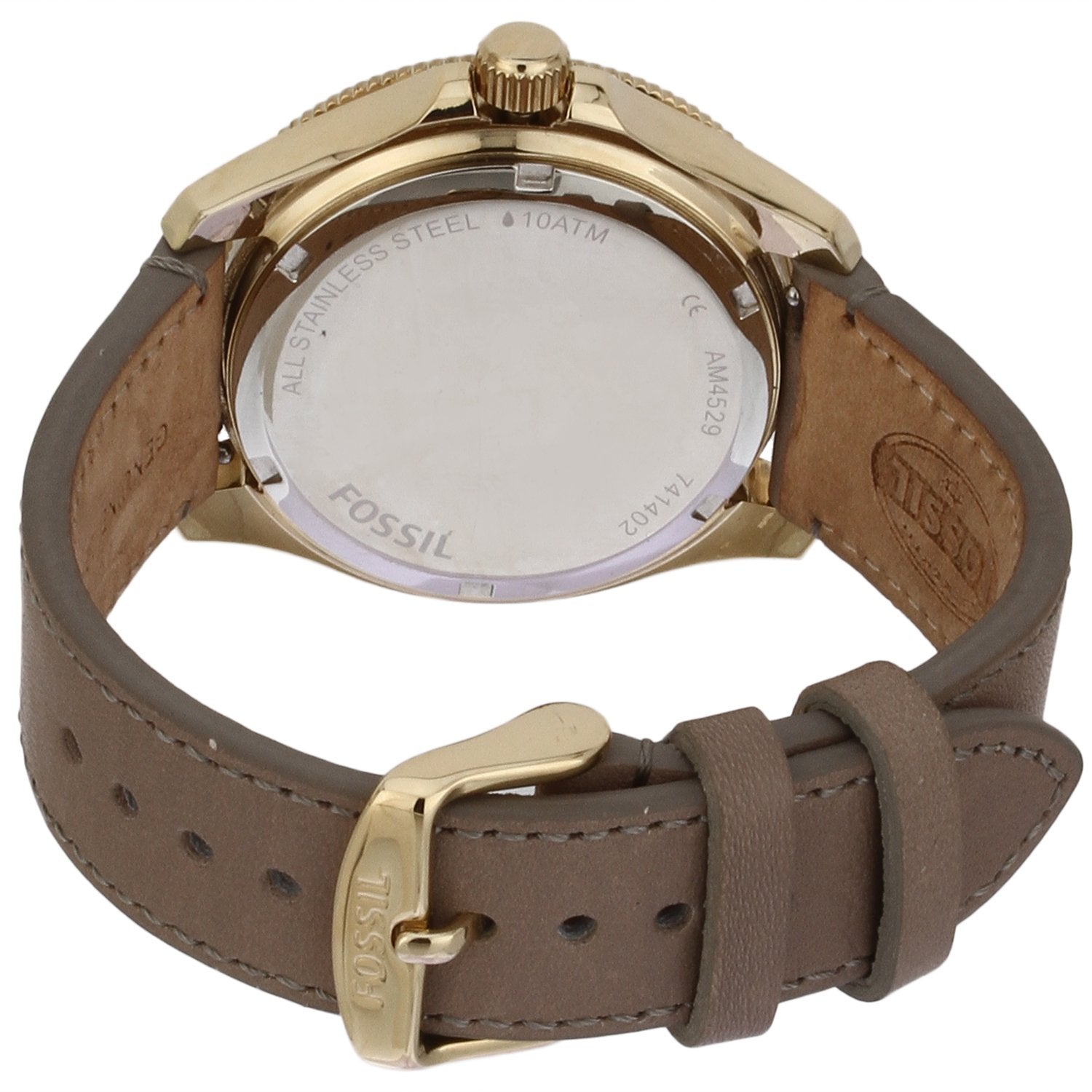 Fossil Cecile Champagne Dial Grey Leather Strap Watch for Women - AM4529 Watches Fossil   