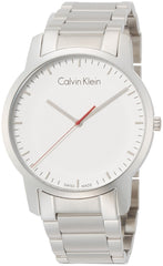 Calvin Klein City Quartz White Dial Silver Steel Strap Watch for Men - K2G2G1Z6 Watches Calvin Klein   