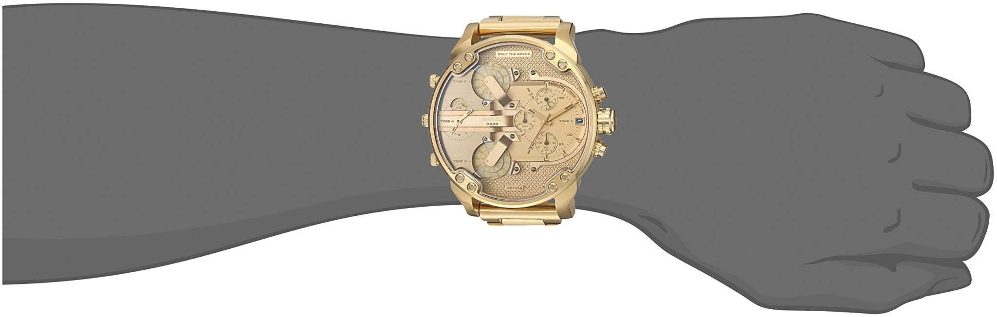 Diesel Mr Daddy 2.0 Gold Dial Gold Stainless Steel Watch For Men - DZ7399 Watches Diesel   