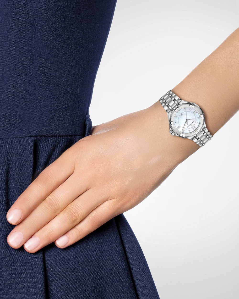 Maurice Lacroix Aikon White Mother of Pearl Dial Silver Steel Strap Watch for Women - AI1004-SS002-170-1 Watches Maurice Lacroix   