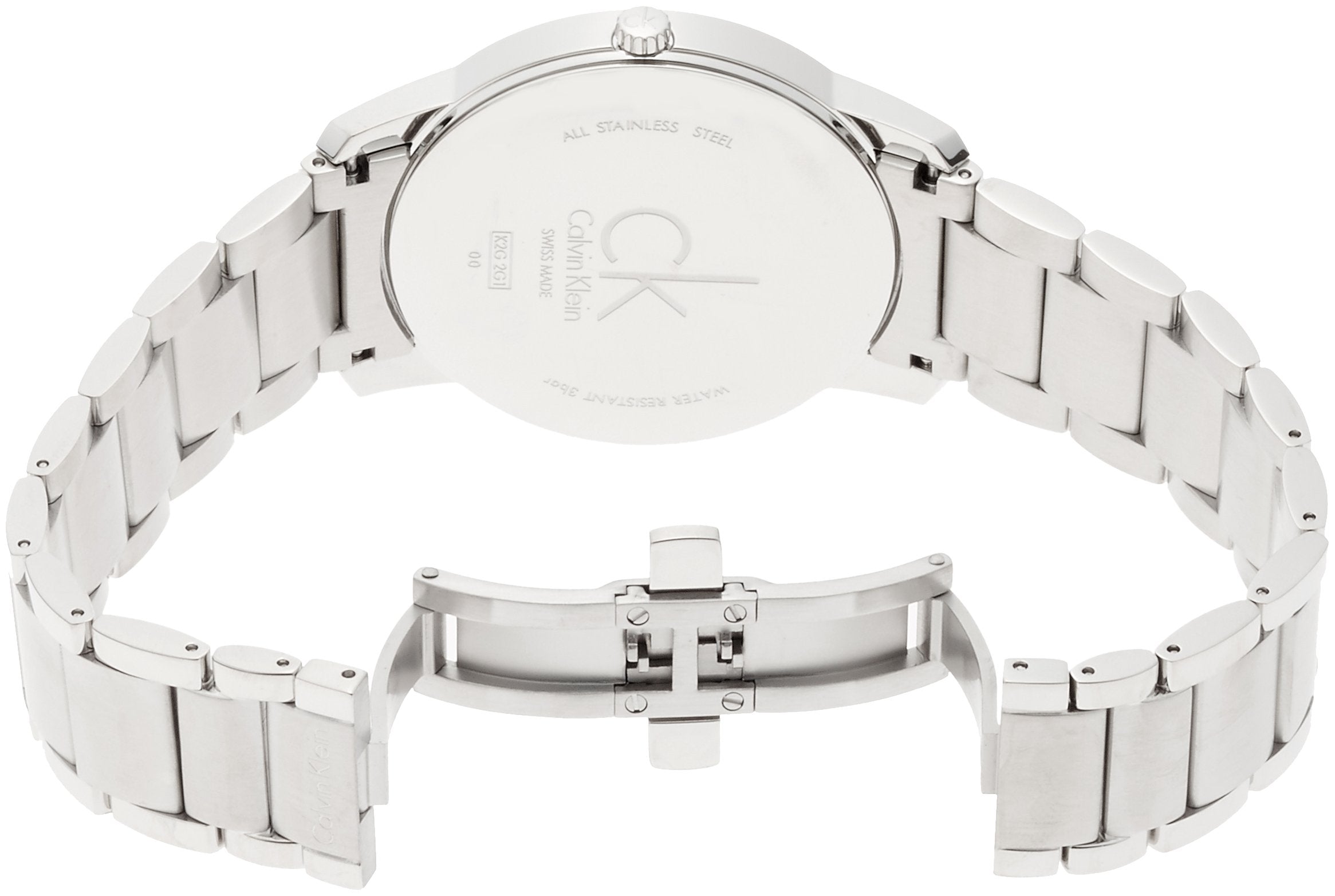 Calvin Klein City Quartz White Dial Silver Steel Strap Watch for Men - K2G2G1Z6 Watches Calvin Klein   