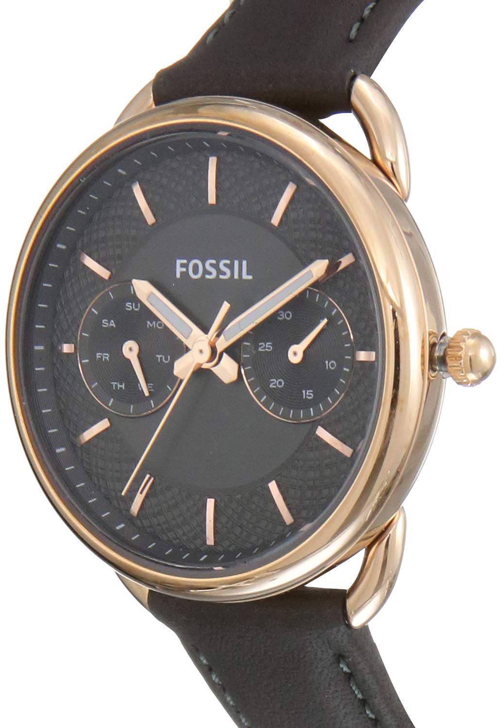 Fossil Tailor Grey Dial Grey Leather Strap Watch for Women - ES3913 Watches Fossil   