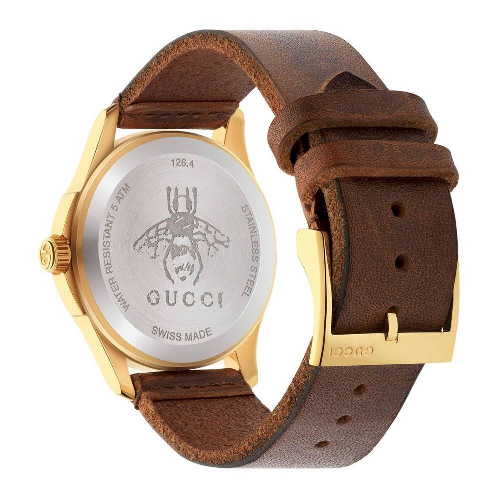 Gucci Le Marche Des Merveilles Green and Red Dial Brown Leather Strap Unisex Watch - YA1264012 Watches Gucci   