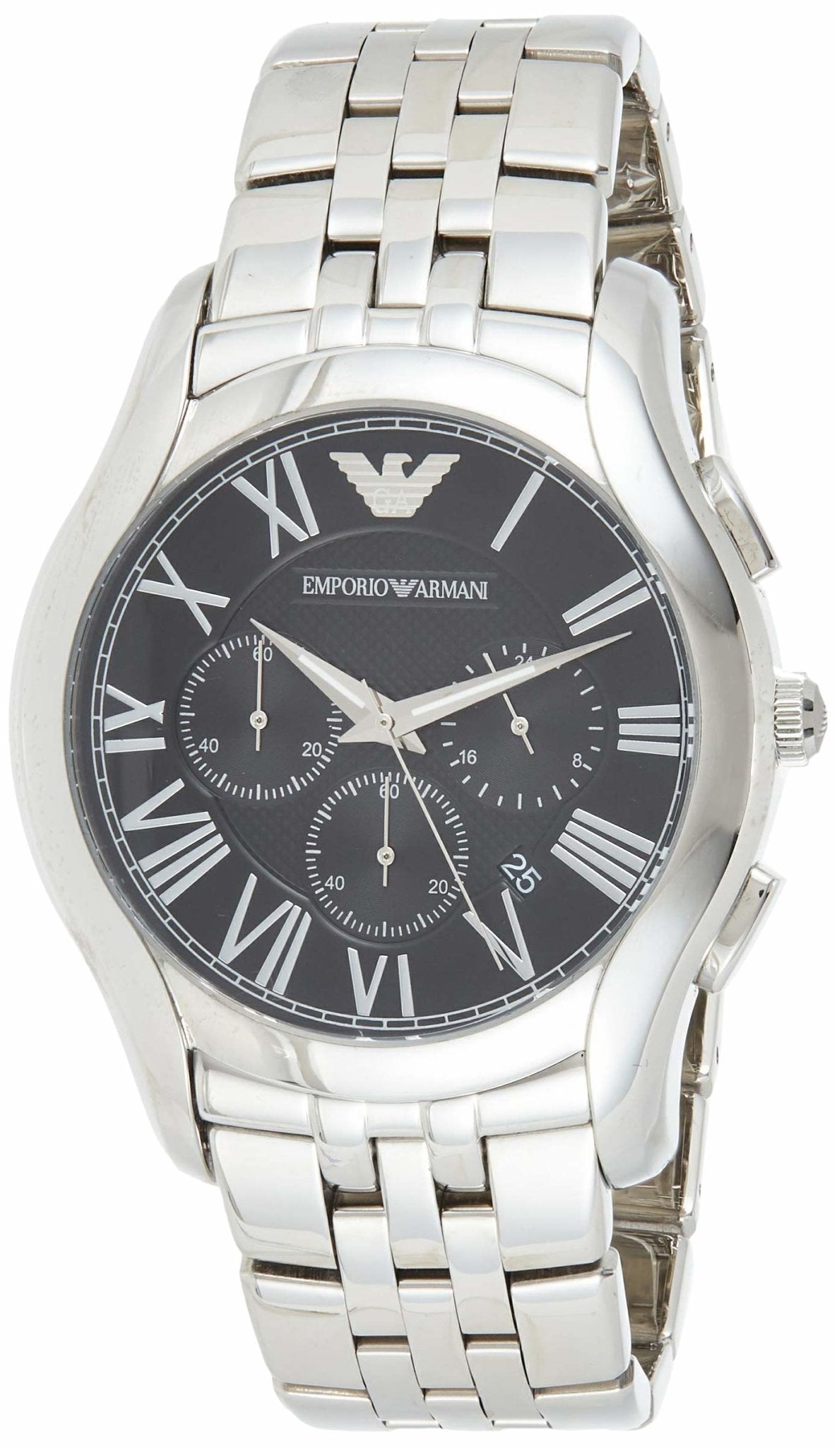 Emporio Armani Classic Chronograph Black Dial Stainless Steel Watch For Men - AR1786 Watches Emporio Armani   