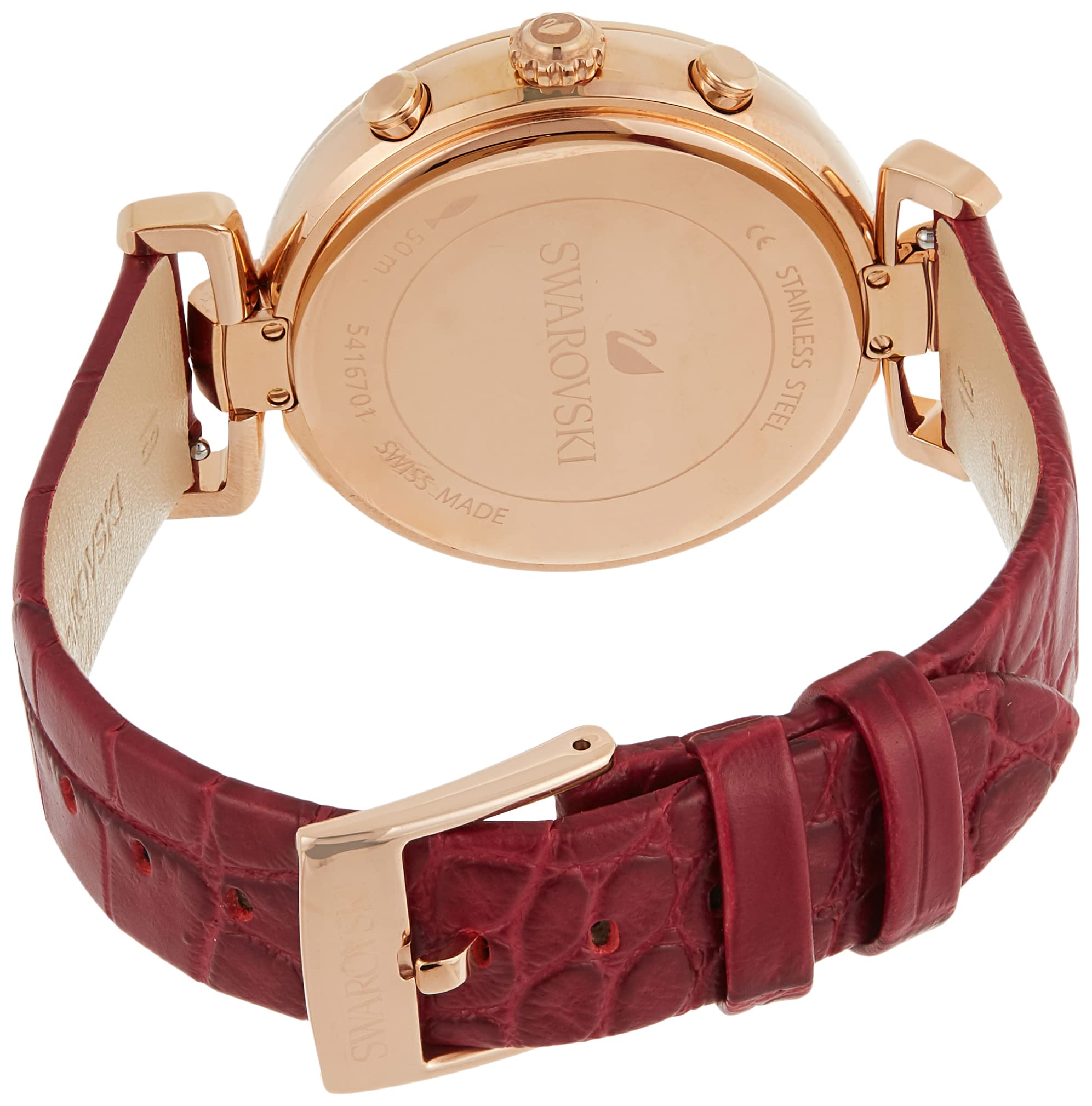 Swarovski Era Journey Red Dial Red Leather Strap Watch for Women - 5416701 Watches Swarovski   