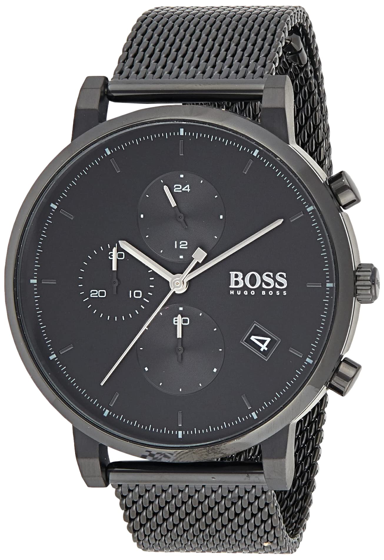 Hugo Boss Integrity Black Dial Black Mesh Bracelet Watch for Men - 1513813 Watches Hugo Boss   