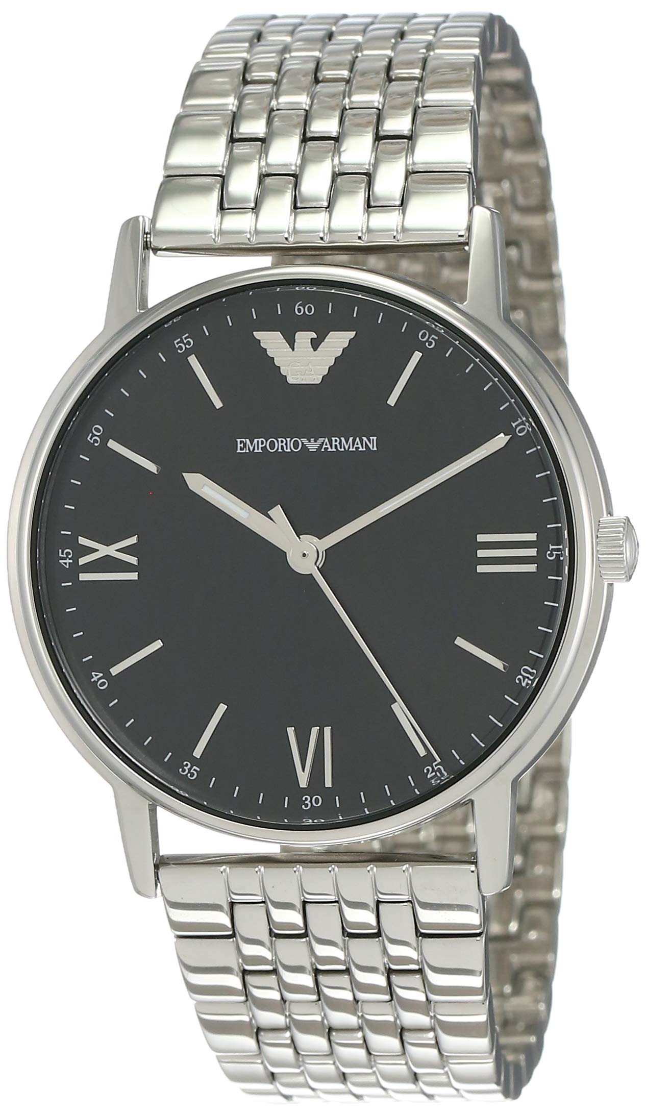 Emporio Armani Kappa Black Dial Stainless Steel Watch For Men - AR11152 Watches Emporio Armani   